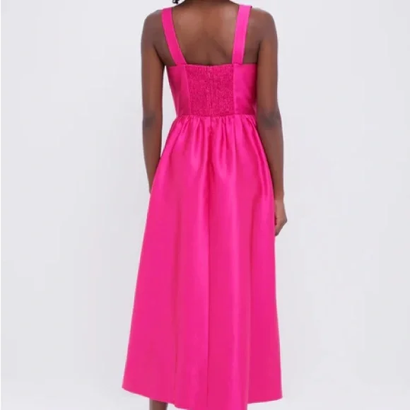 Tuckernuck Hot Pink Dupioni Esme Dress - Picture 3 of 5